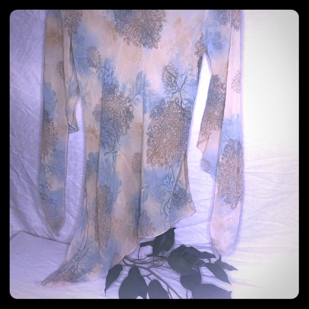 🌙Long Waterfall Sleeve Slip Blouse